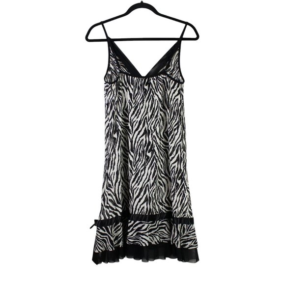 Red Rose Mesh Zebra Print Slip Dress - Picture 3 of 16